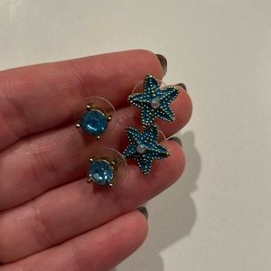Betsy Johnson Blue Starfish Earrings